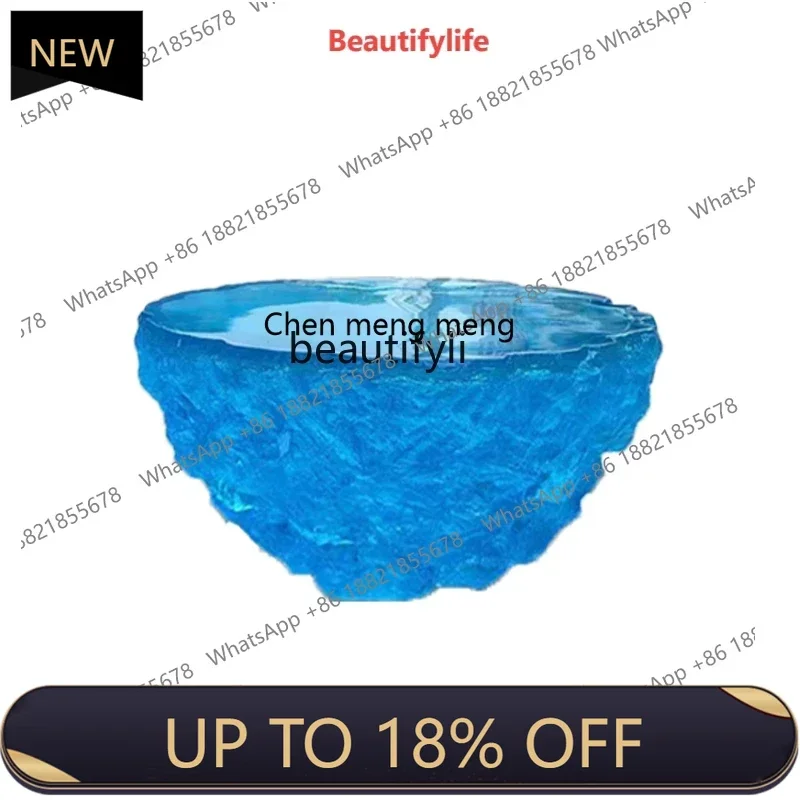 

P178 Transparent Resin Ocean Coffee Table Light Luxury and Simplicity Modern Home Living Room High-End round Tea Table