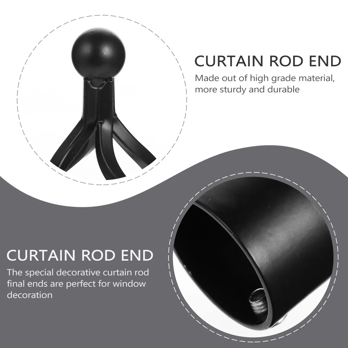 

2Pcs Curtain Rod Fitting Spiral Iron Art Decorative Ends High Quality Material Beautiful Design Attractive Home Decoration