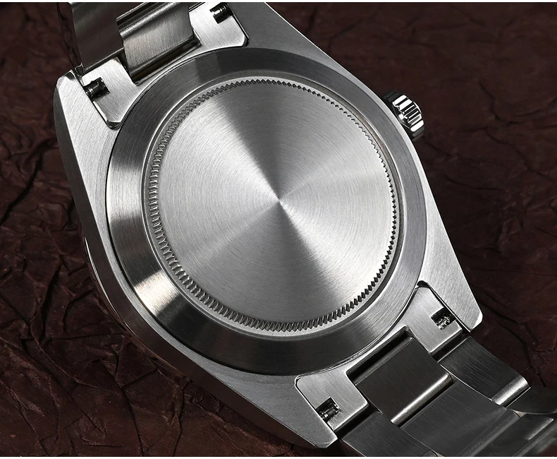 ساعة سان مارتن للرجال بتوقيت جرينتش 39 ملم ساعة يد ميكانيكية أوتوماتيكية فاخرة 100 متر مقاومة للماء BGW-9 إطار فولاذي مضيء قبعة علوية من الياقوت