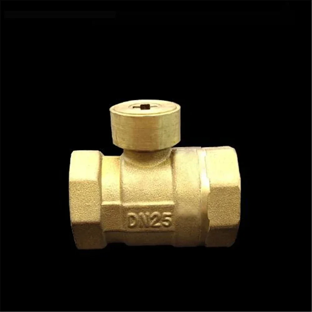 Brass Double Inner Wire Cross Lock Valve Magnetic Word Heating Key Valve Special Floor Heating Switch Lock Ball Valve