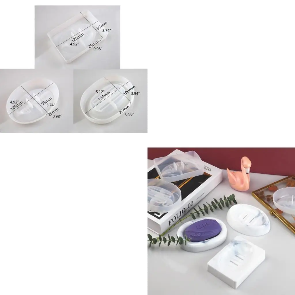 

Silicone Soap Dish Molds Oval Drain Soap Box Mold Resin Soap Tray Mold Jewelry Storage Container Mold Art Crafts