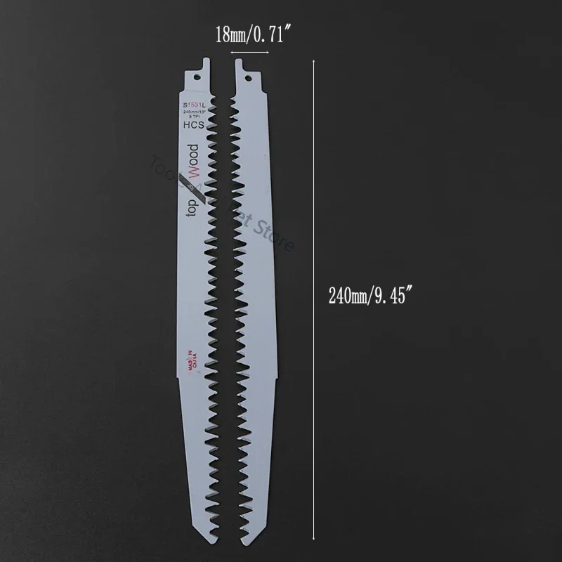 

1/2Pcs 240mm 9.5"Jig Saw Blade Set Reciprocating Saw S1531L For Wood Metal Plastic Cutting Woodworking Tool 5TPI Power Tool