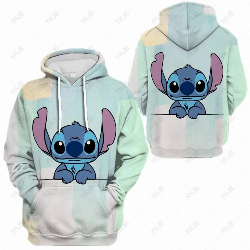 Women's Lilo and Stitch Anime Hoodie, Disney Cartoon Print Cap, Kawaii, Harajuku, Winter