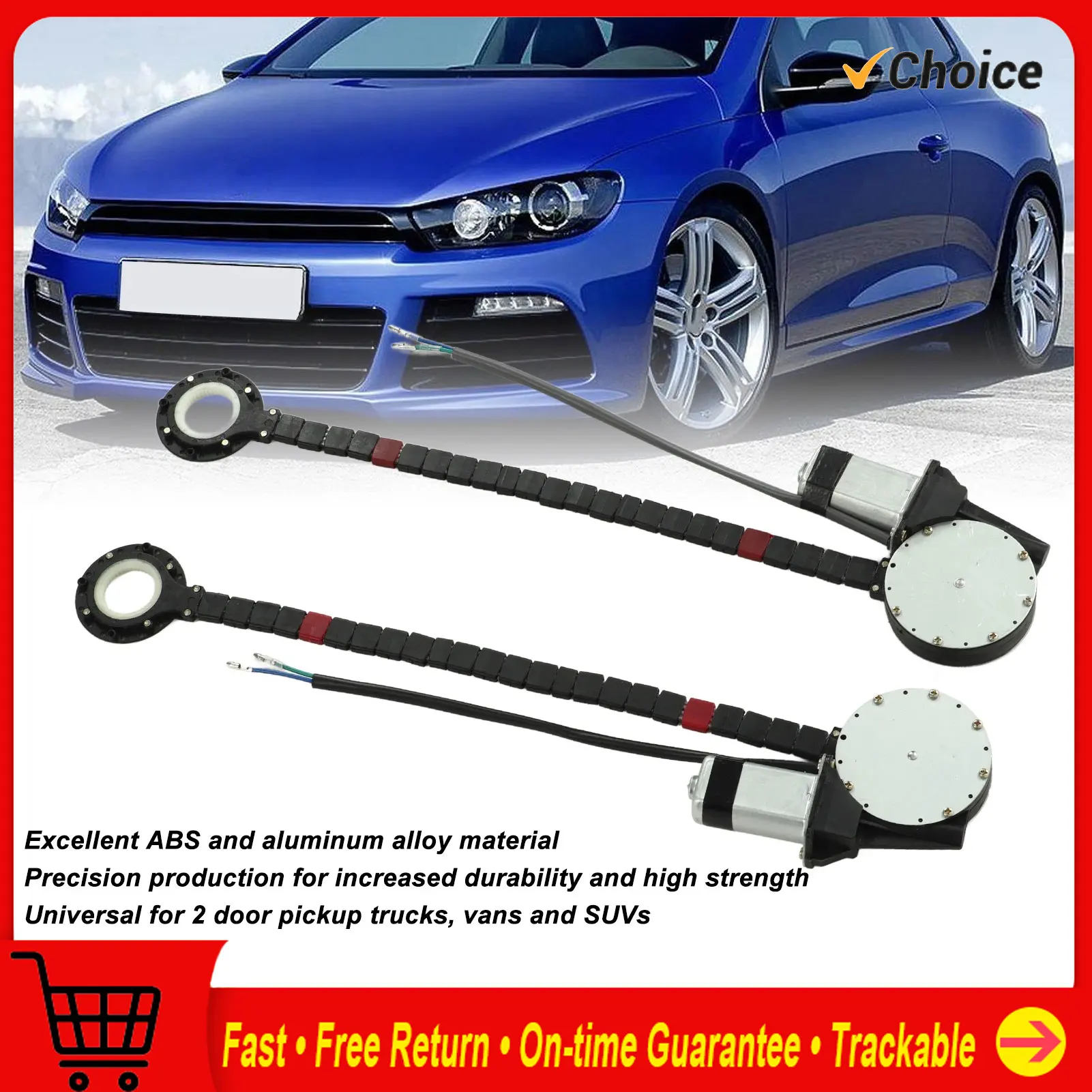 

12V Power Window Lift Regulator Conversion Kit with Power Harness Universal for 2 Door Pickup Trucks Vans SUVs