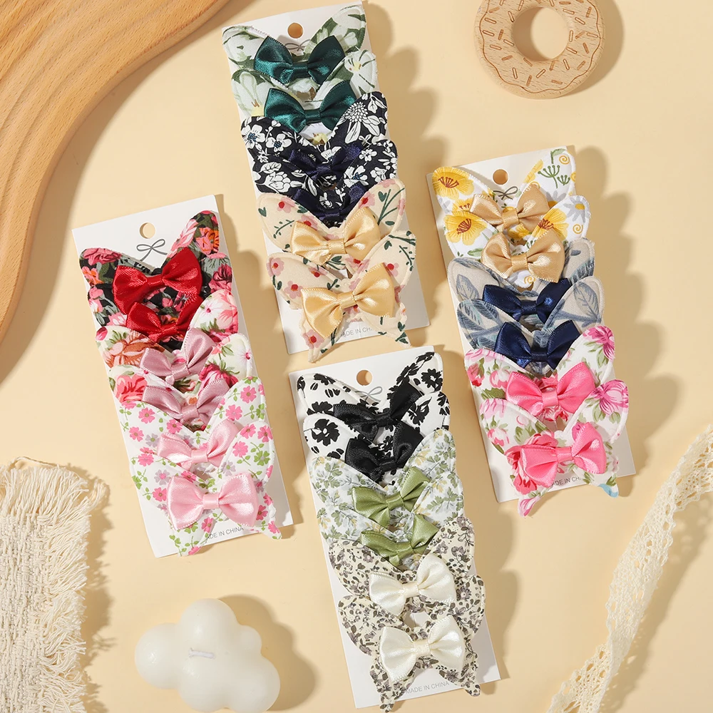 Juego de 4-12 Piezas de Pinzas para el Cabello con Lazo de Mariposa para Niñas, Pinza de Doble Capa, Adecuada para Bebés y Niñas, Accesorios para el Cabello Infantil