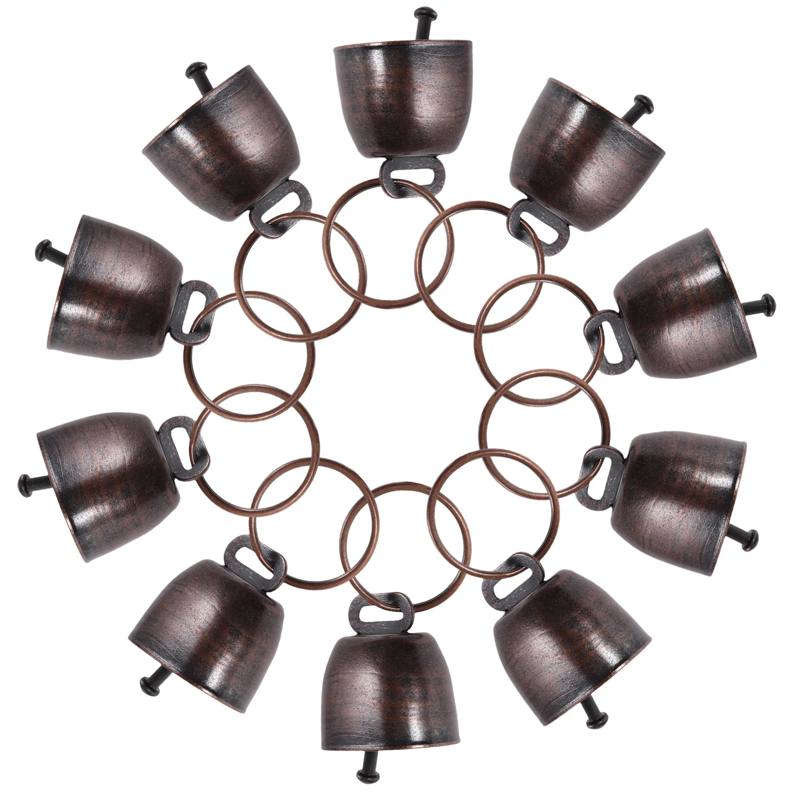 10 قطعة أجراس البقرة المعدنية بصوت عال هش الحيوان جرس للحيوانات الأليفة مكافحة خسر ديكور خمر الحديد البقرة التشجيع صانع الضوضاء