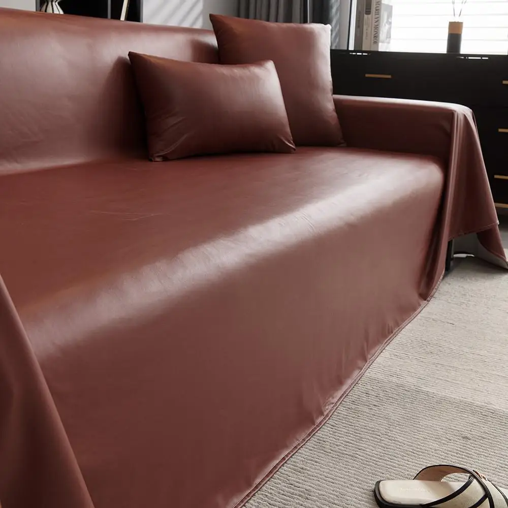 1pcs Simple Solid Color Sofa Mat Waterproof Non-slip Couch Cushion Four Season Universal  Protector Towel Case Home Decor view 2