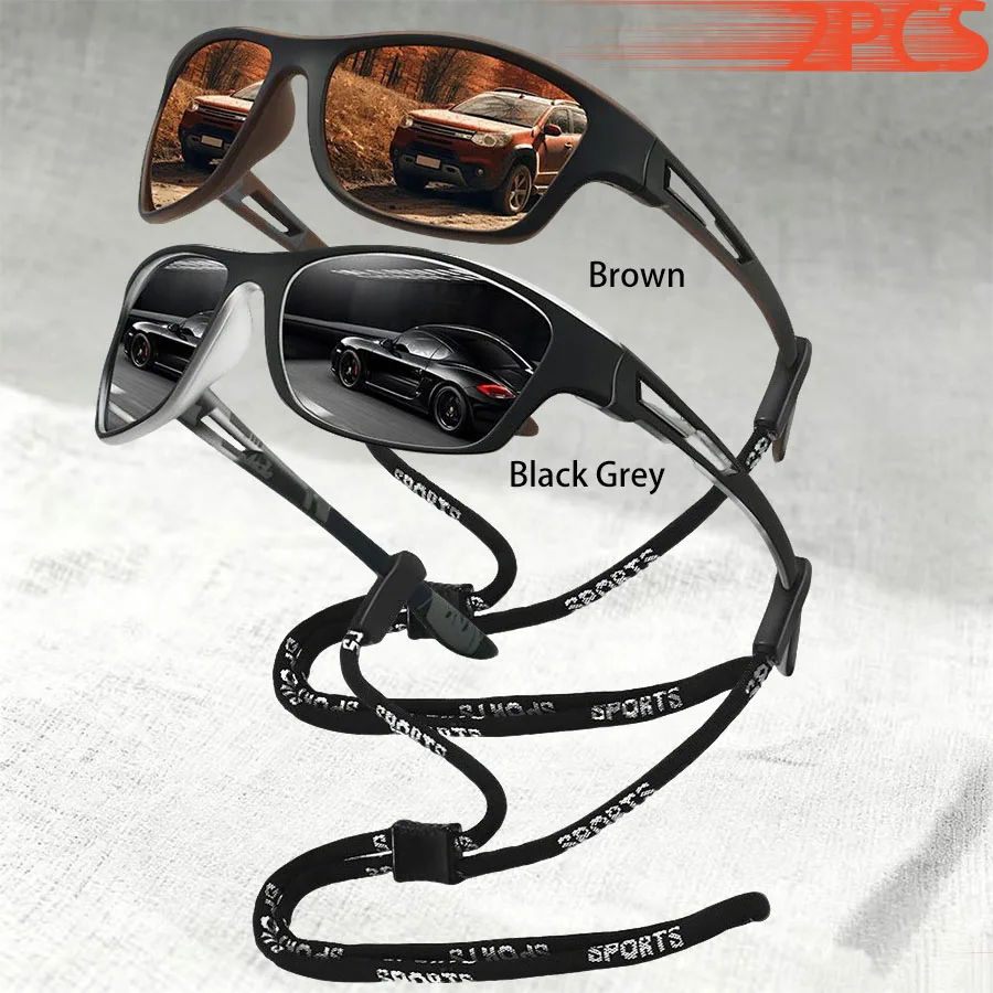 1-2 Stück Modische Muster-Sonnenbrille mit Kette Sport-Sonnenbrille für Männer und Frauen zum Fahren, Angeln, Radfahren, Bergsteigen Sport-Sonnenbrille für Herren – Detail 14