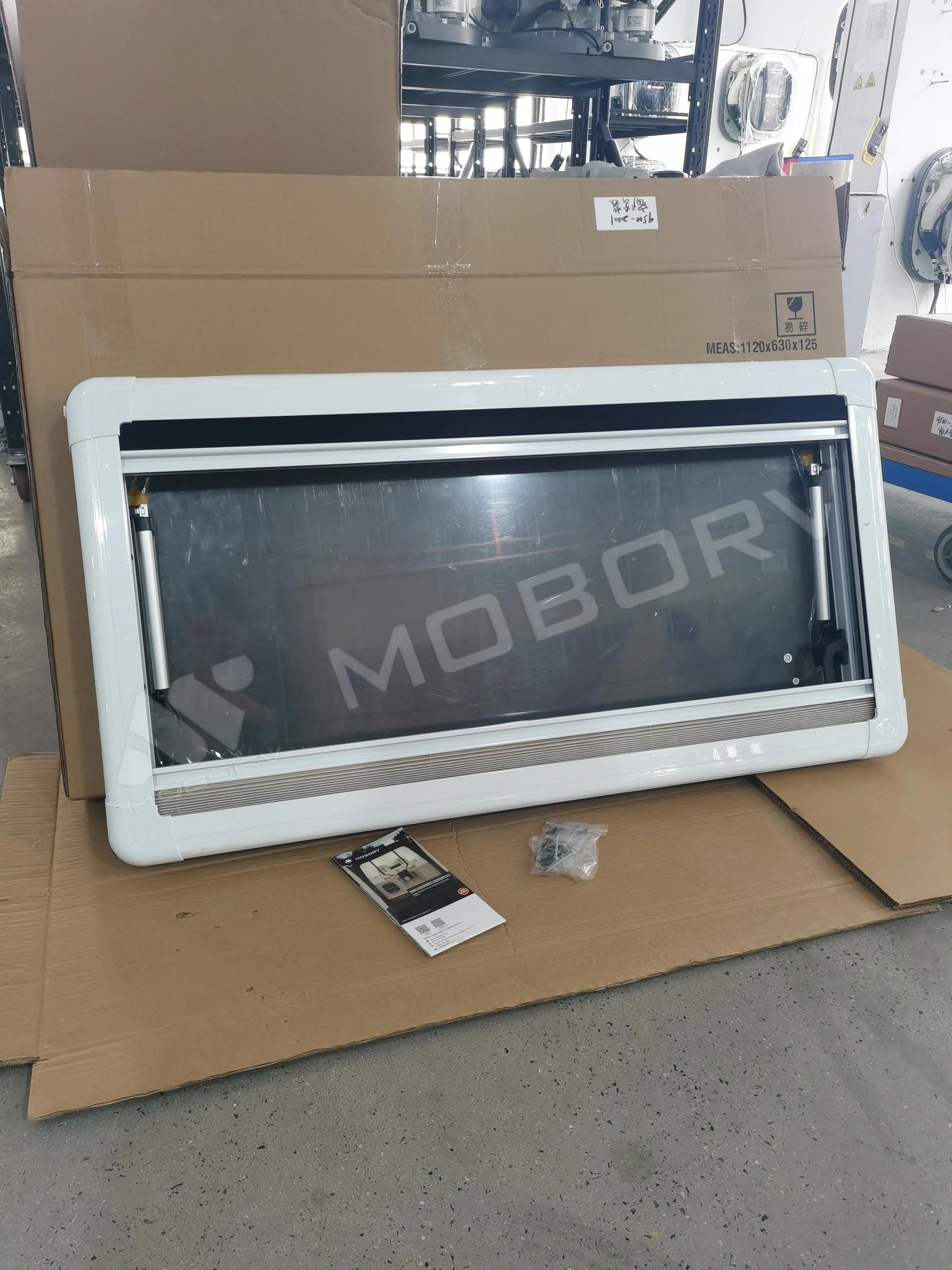 MOBORV High Quality Aluminum & Acrylic RV Window and Shade with White Frame for Car Caravan Custom Size Strong Window Hinge