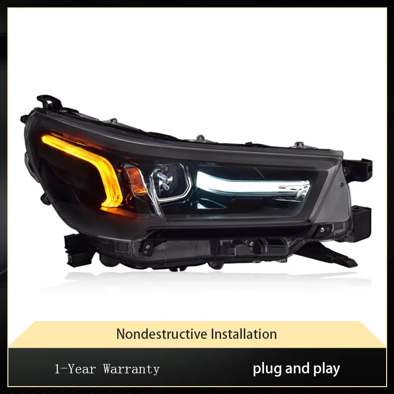 

Стайлинг автомобиля для Toyota 2021-2024 Hilux, передняя лампа DRL, фара, указатель поворота, динамический светодиодный проектор, автоаксессуары