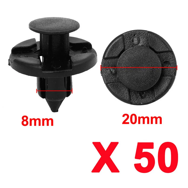 

50PCS OE#01553-09321 Nissan 8mm Auto Fasteners Clamp Body Push Fixed Water Tank Guard Pin Rivet Fender Clip