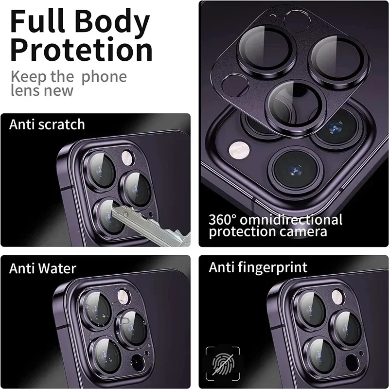 1Pcs Metal Camera Lens Protector Glass For IPhone 13 12 11 14 Pro Max HD Back Lens Protective Film For IPhone 12 Mini 15 PRO 14