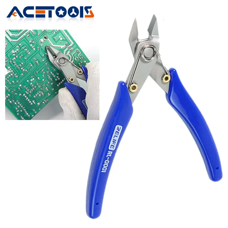 RELIFE RL-0001 Diagonal Pliers High Hardness and Precision Electronic Wire Cutting Nipper Phone Repair Cable Cutter