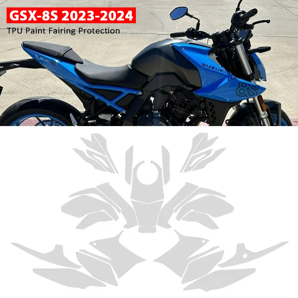 

Подходит для GSX-8S 2024, защитная пленка для мотоциклетной краски PPF, наклейка из ТПУ, защитный обтекатель, полупрозрачная пленка против царапин для SUZUKI GSX8S
