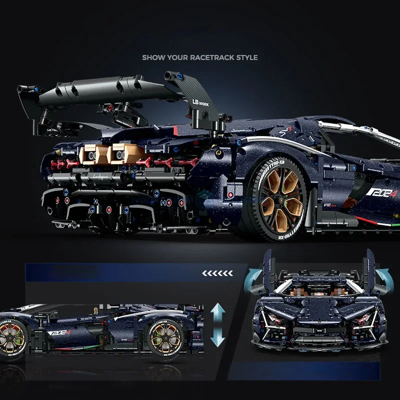 Limitowana edycja gwiaździste klocki Supercar MOC 10624 Model klocków budowlanych Speed Sports pojazd wyścigowy zestaw zabawek dla dzieci chłopców prezent dla dorosłych