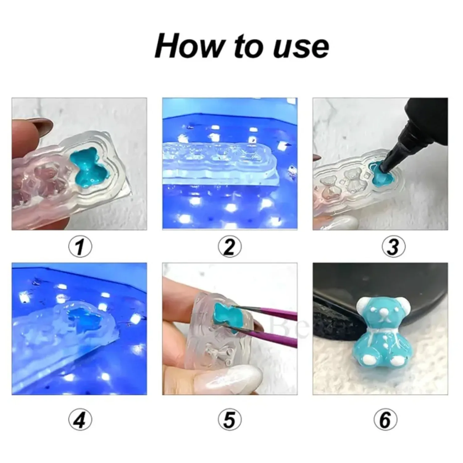 3D Schleifenknoten Silikon-Nagelmodell Ballettband-Nagelcharms Transparente Nagelschablone Schleifenknoten-Maniküre-Schablonenwerkzeug – Detail 7