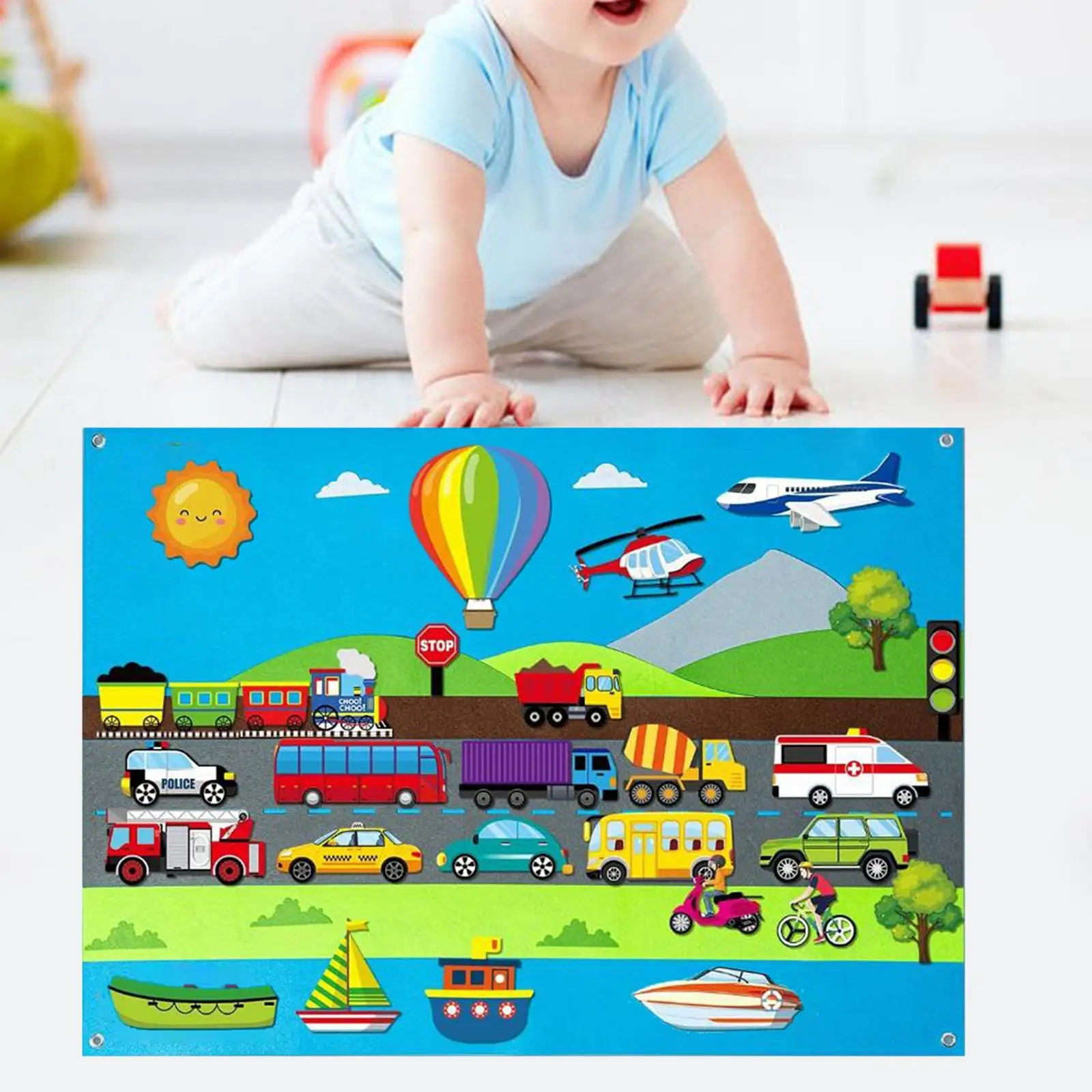 Felt Busy Board Foldable Montessori Preschool Stories Board Flannel Early Teaching Aids Preschool Stories Activities Farm Zoo