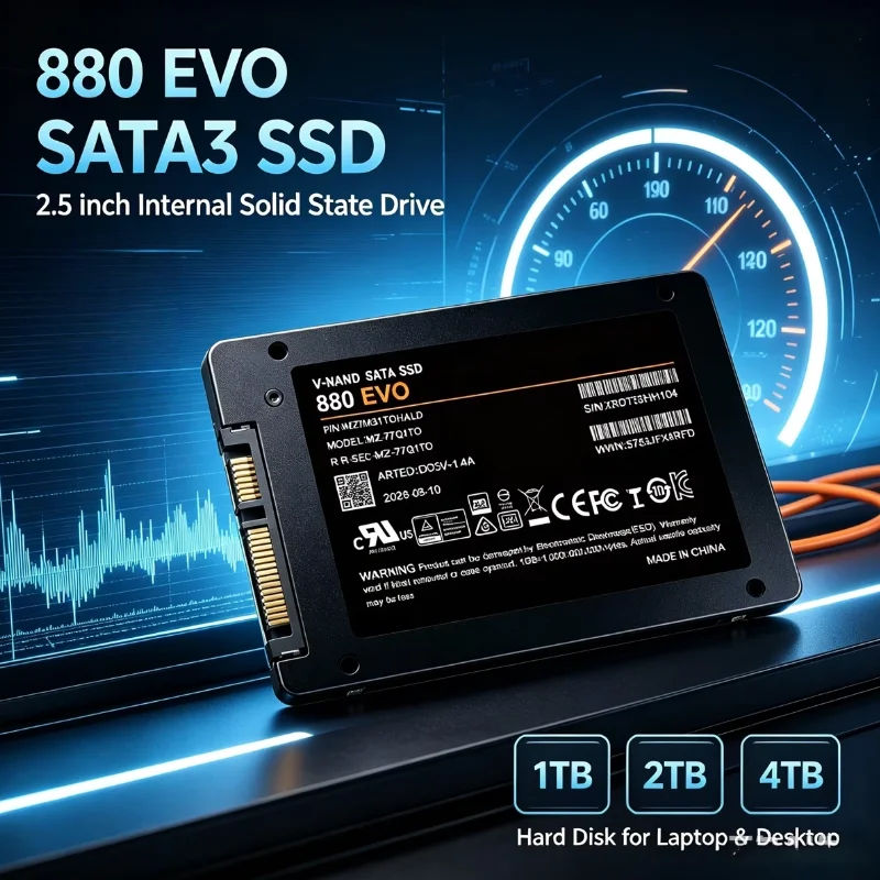 2.5 Inch 880evo Internal Solid State Drive  SATA3 SSD 1TB 2TB 4TB Hard Disk Solid State Drive for Laptop Desktop