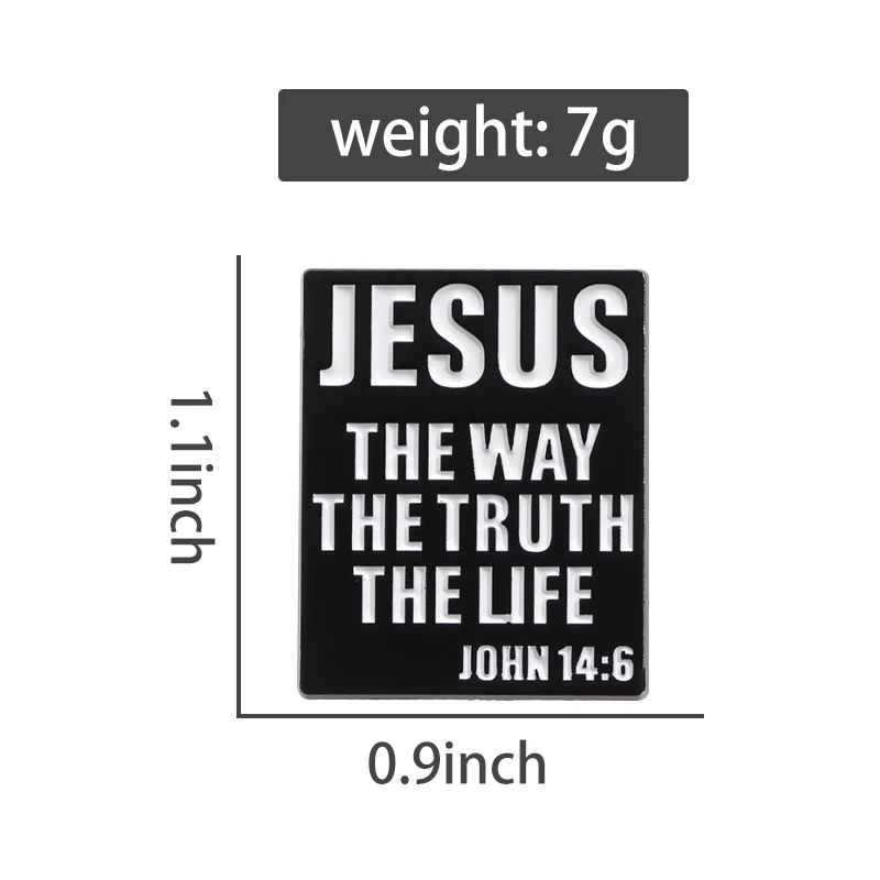 Jesus Brooch Enamel Pins Custom JESUS THE WAY THE TRUTH THE LIFE Brooches Decorative Bag Lapel Badges Jewelry Accessories Gifts