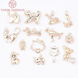 (9376) 24K Gold Color Brass with Zircon Animal Series Snail Elephant Shaped Pendants High Quality Diy Jewelry Making Accessories