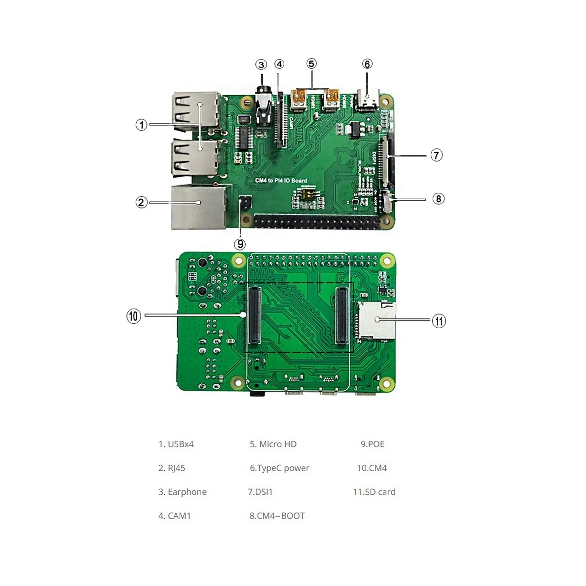 

CM4 to PI4B Adapter Expansion Board+Metal Case+Fan Kit for Raspberry Pie CM4 IO Backplane CM4 to 4B Interface Expansion