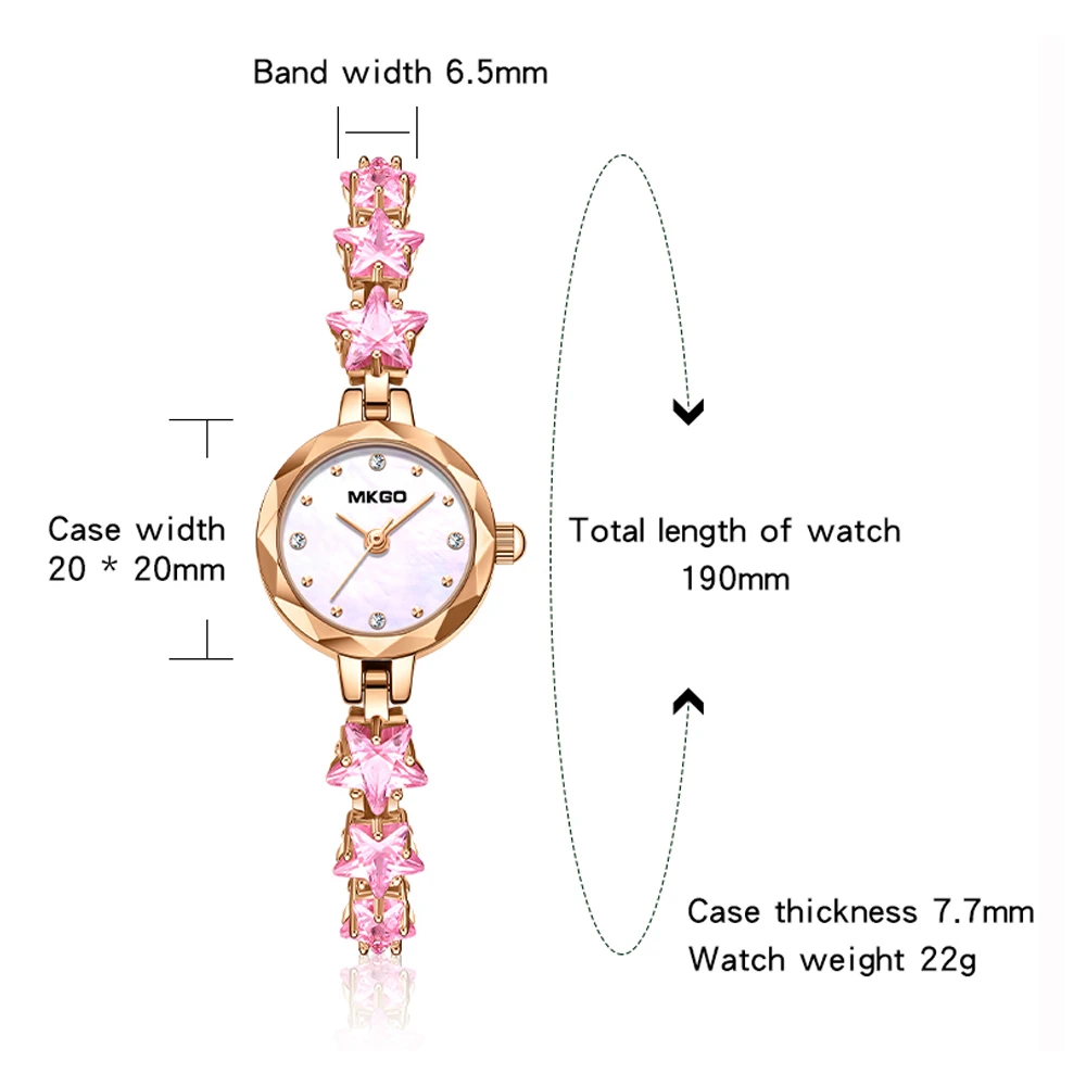 MKGO Fashion Watches For Women Luxury Brand Quartz Dress Watches with Diamond Ladies\' Accessory Jewelries Gifts reloj para mujer