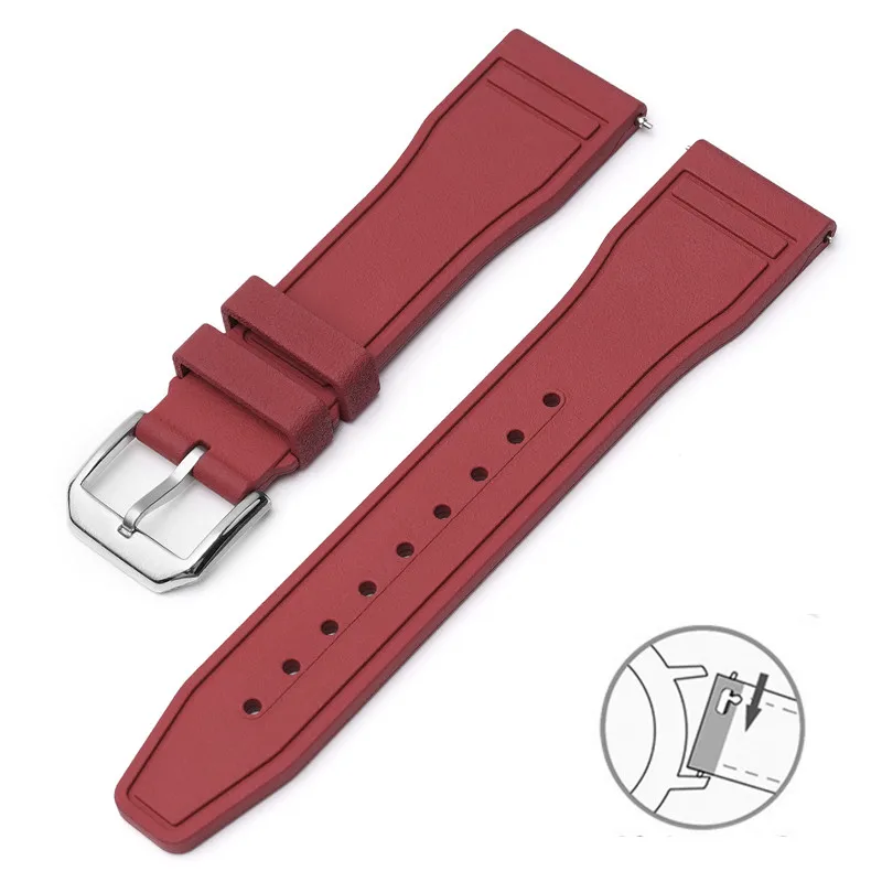 20/21/22Mm Fkm High-End Rubberen Band Voor Iwc Piloot Horloges En Portofino Serie Mannen Vrouwen Mode Casual Horlogeband