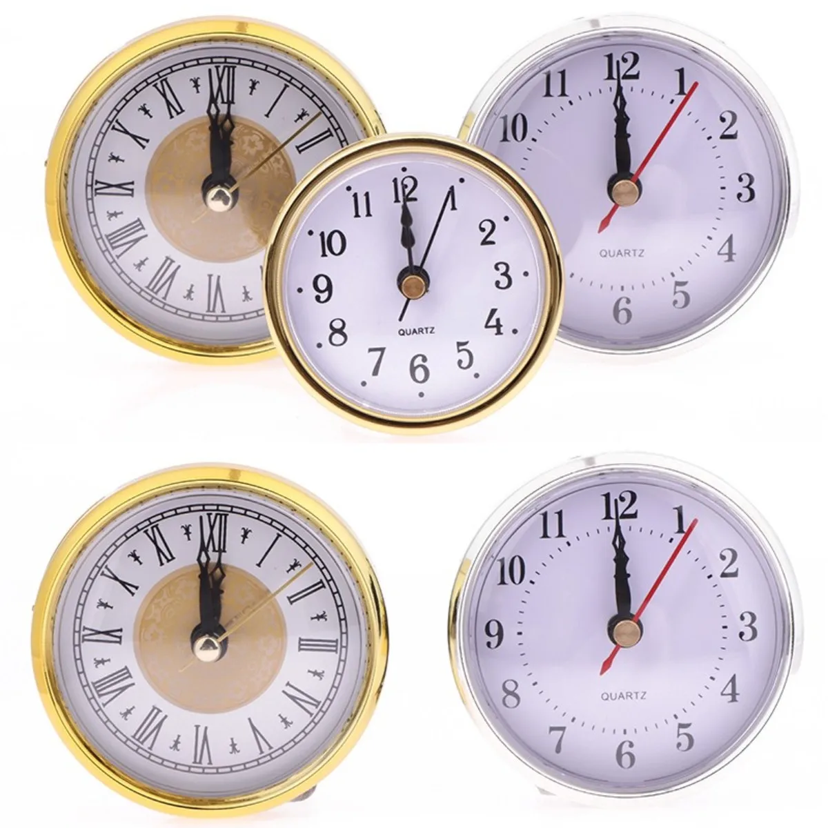 Requintado Relógio de Quartzo DIY com Movimento de Inserção, Roman Bedside Antique Watch, Acessórios Decoração Secretária, 65mm, 80mm, 110mm