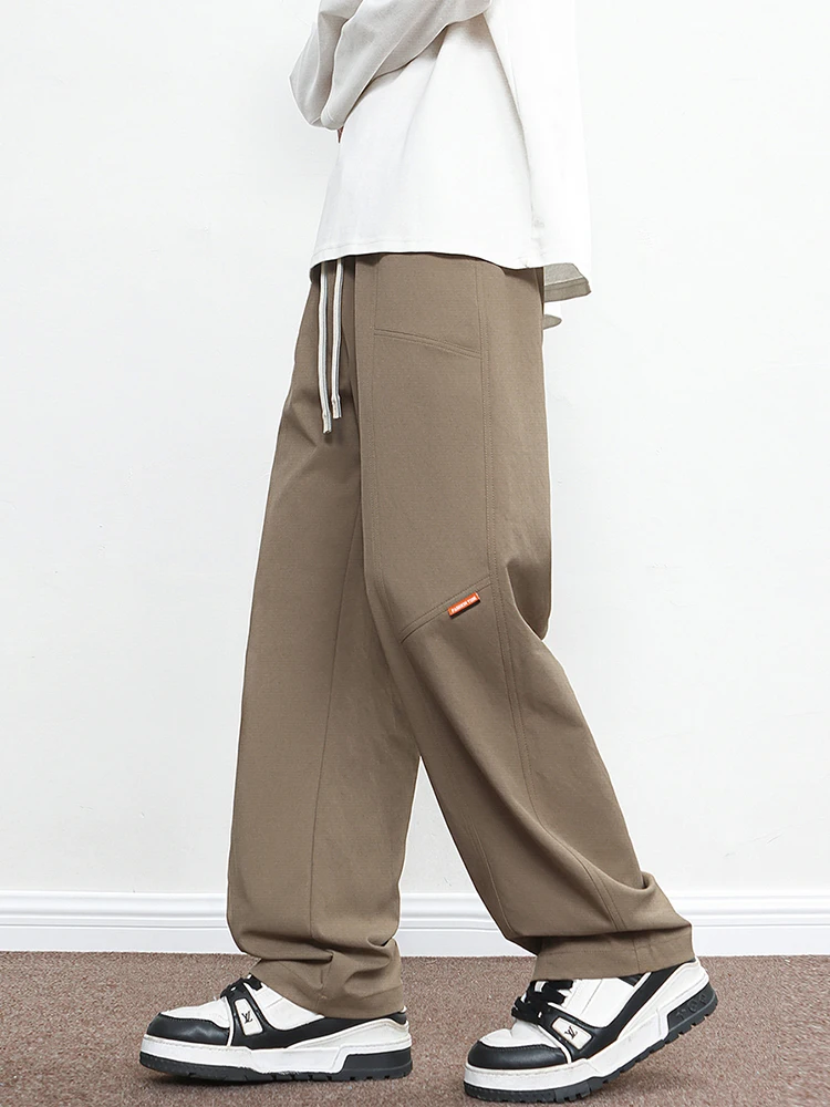 

Plus Size 8XL Men's Straight Sweatpants 2025 Spring Summer Korean Fashion Wide Leg Track Pants Loose Casual Trousers 6XL 7XL