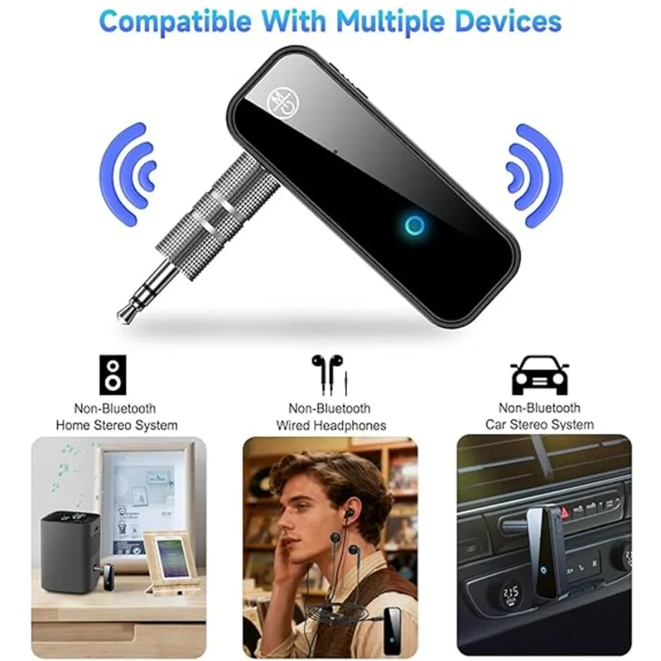 2 In 1 Bluetooth 6.0 Transmitter Receiver 3.5mm AUX Wireless Audio Adapter USB Charging For Car TV Speaker Stereo Headphones - view 4