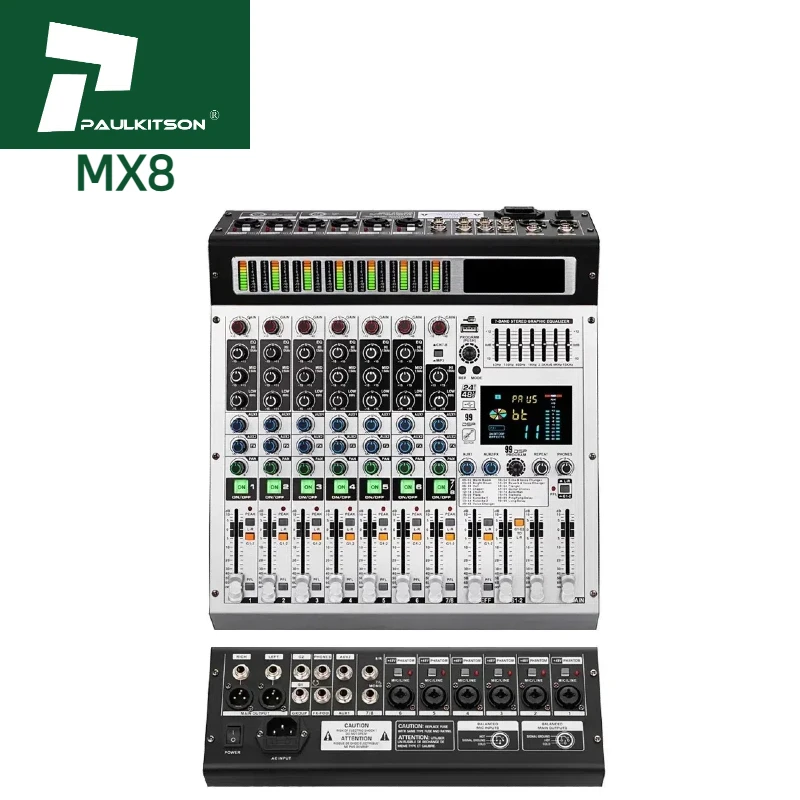 وحدة تحكم DJ احترافية MX12 مزج وحدة تحكم رقمية ذات 12 قناة مع مادة معدنية لنظام الصوت #3