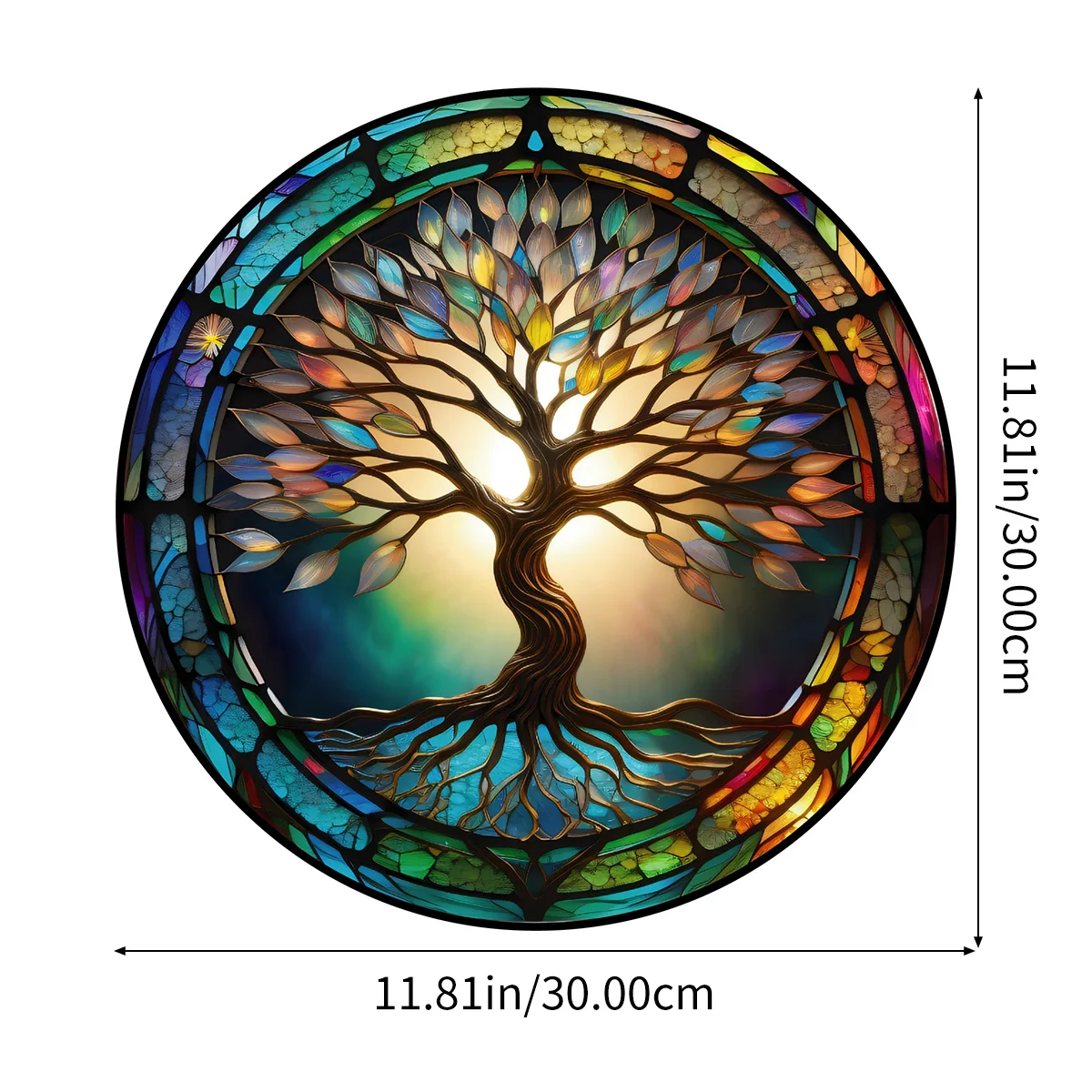 Life Tree Window Hangings,5.9Inch Colorful Life Tree Suncatchers, Life Tree Window Hangings with Chain for Home Decor