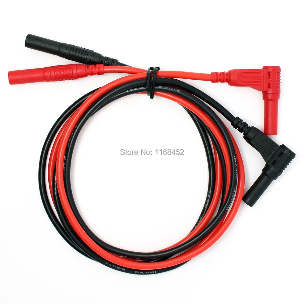 TL290 Length=1.0meter High Quality 13AWG flexible silicone 4mm straight to right angel Plug test leads
