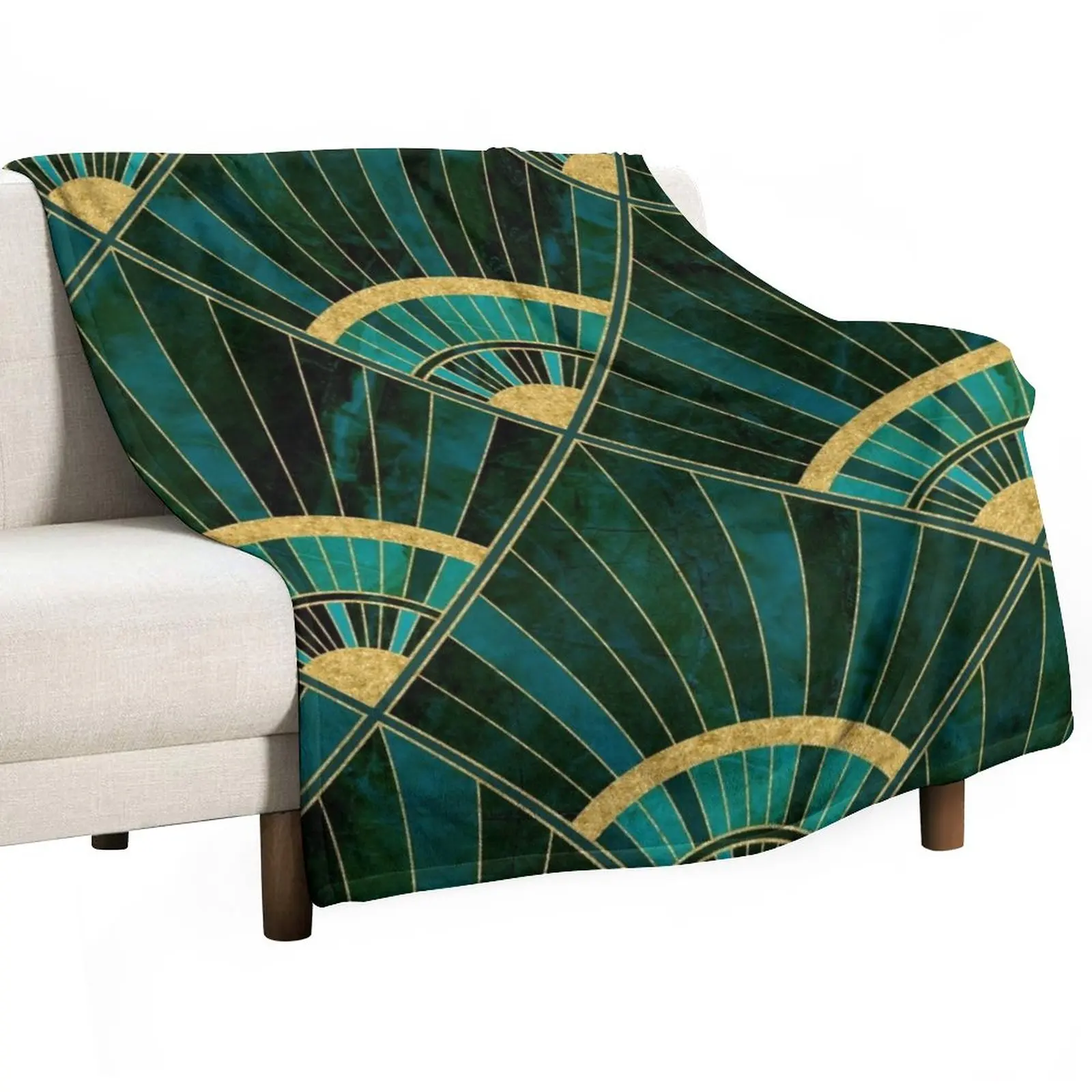 

Art Deco Real Green Marbled Geometric Pattern Throw Blanket Fluffy Blankets Large Luxury St Blanket Blankets Sofas Of Decoration