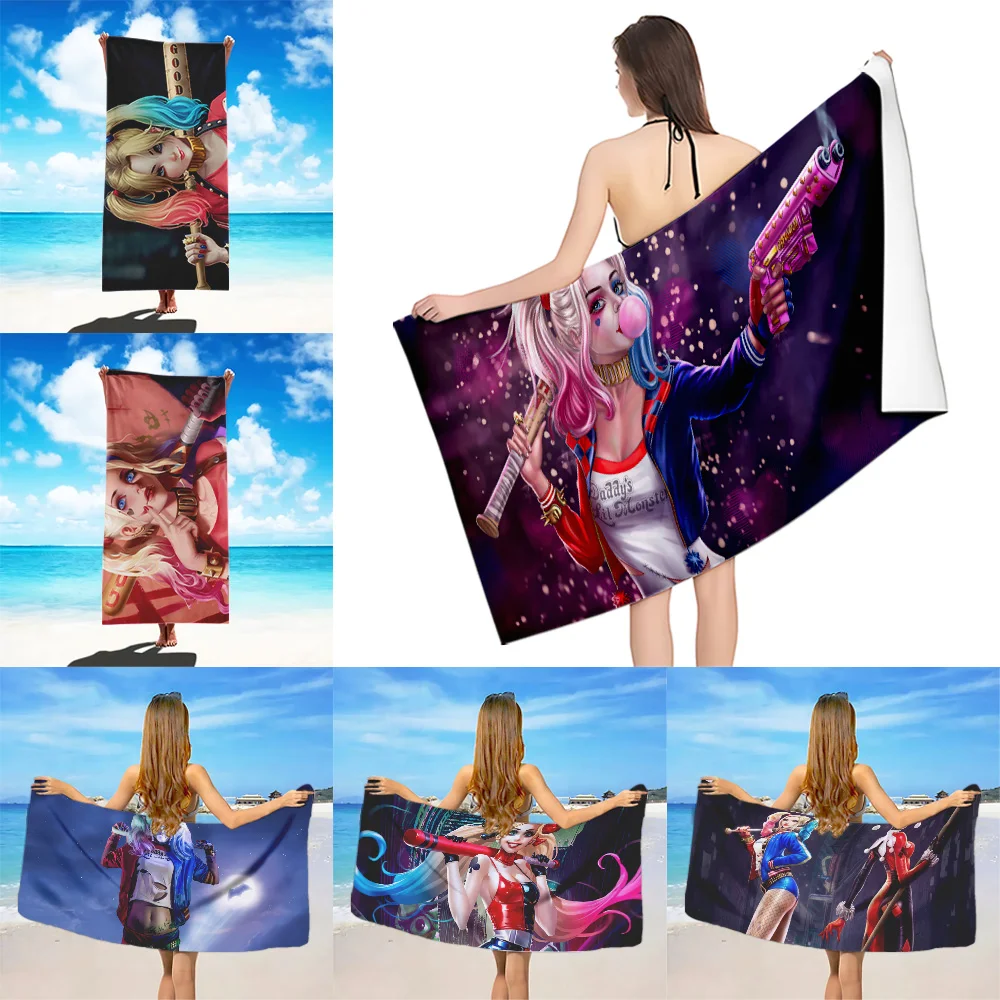 H-Harley Q-Quinn Beach Towel Microfiber Sand Free Quick Dry Soft Sandproof Pool Towels Gift for Women Travel Gym Shower Camping