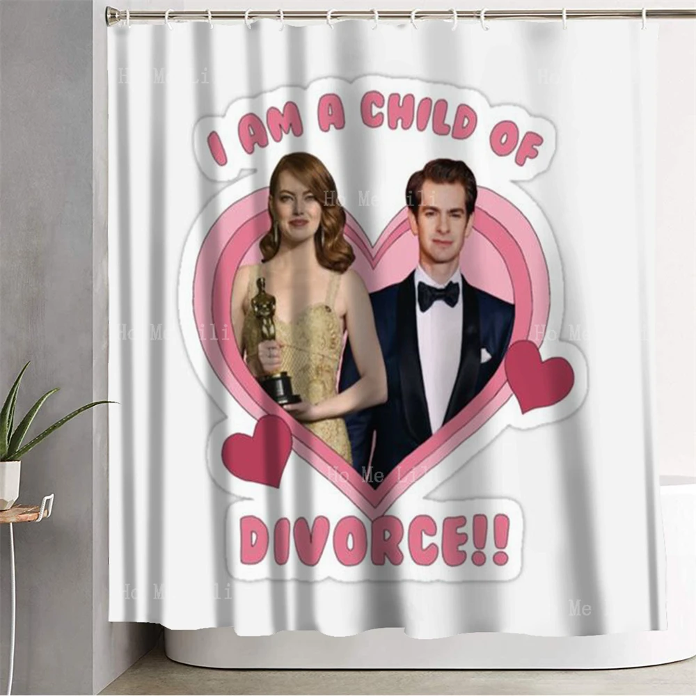 Heart Andrew And Emma Stone Child Of Divorce Poster Shower Curtain