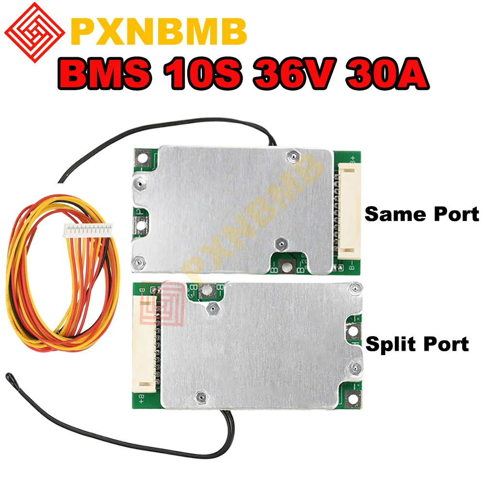 

BMS 10S 36V 30A 18650 Lithium Battery Protection Board Same Port Split Port with Equalization Battery Balanced Protection Board