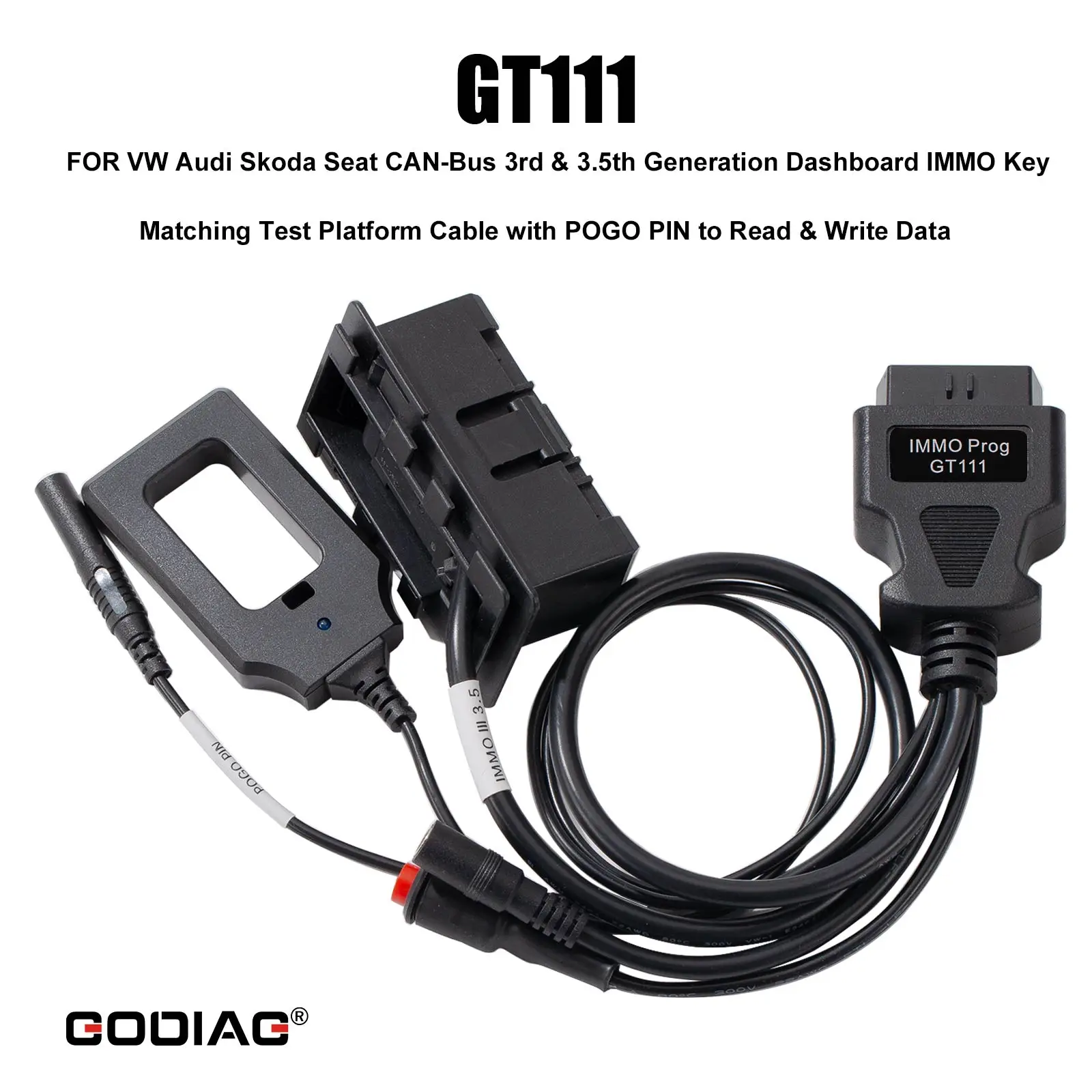 GODIAG VAG-testplatforms GT112 2e K-Line GT111 CAN-Bus 3e en 3,5e GT110 CAN-Bus UDS 4e generatie Schrijfgegevens naar dashboard