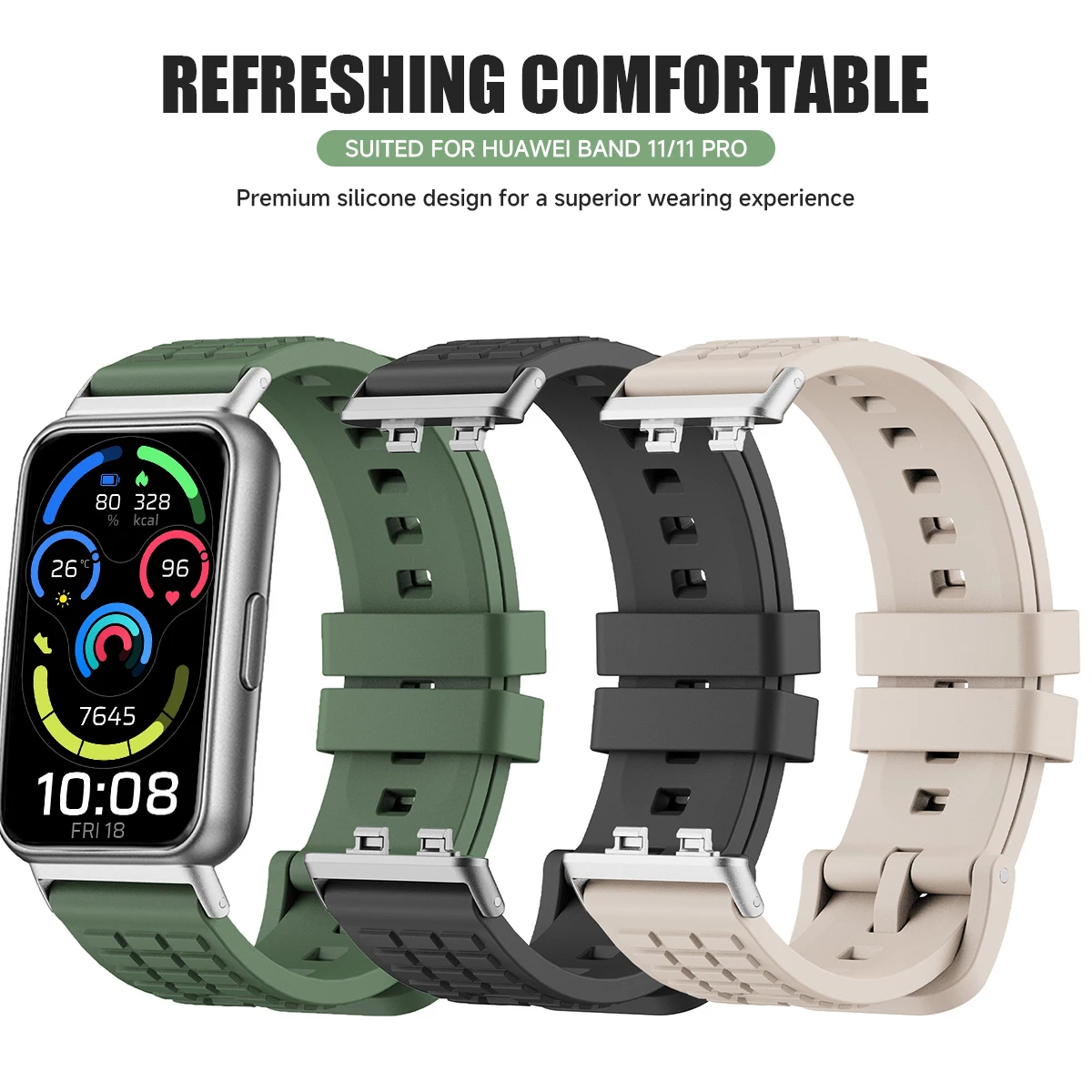 Straps For Huawei Smart Band 11 Replacement Wristband Sport Silicone Bracelet Correa For Huawei Band 11 Pro/11 Strap Accessories