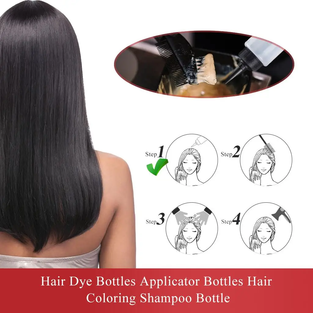 

3pcs 150ml Empty Plastic Salon Hair Color Measuring Tinting Applicator Bottle Hair Washing Cleaning Refillable Squeeze Bottle