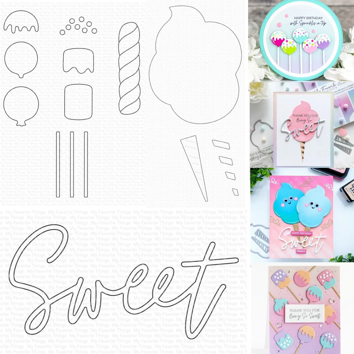 2023 Arrival Lollipop Sweet Letter Metal Cutting Dies  for Decorating Scrapbook Diy Paper Card Album Mould Embossing Craft