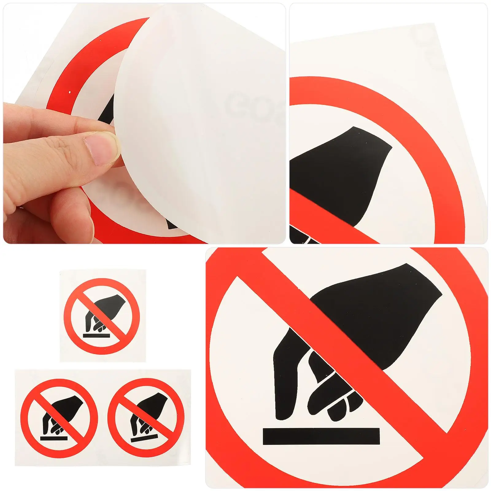 3 Pcs Warning Signs Yellow Reflective Waterproof Self Adhesive Stickers No Touch Labels Safety Traffic Sign Vinyl Decals