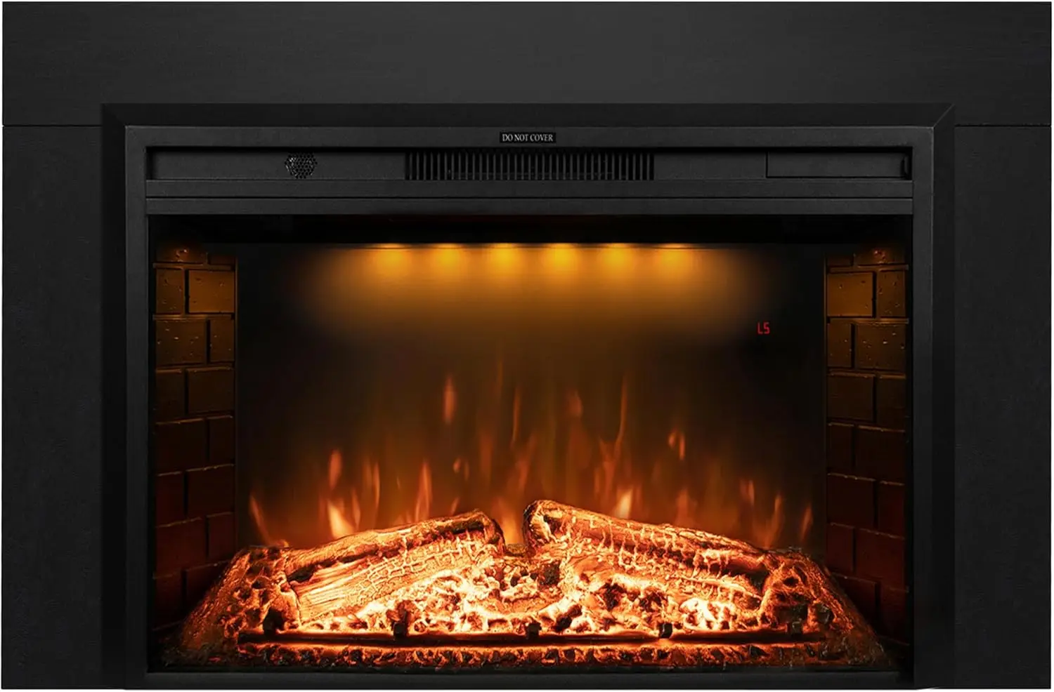 Kit di rivestimento per inserti per caminetto elettrico per inserti elettrici per caminetto da 40 pollici, piastre di costruzione in metallo, Black-B09R2114SG