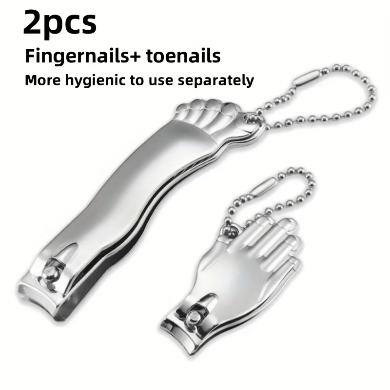 Creative 2pcs Toe Nail Clipper Set Stainless Steel Material Separate Hand and Foot Use Suitable for Daily Use and Travel Gifts