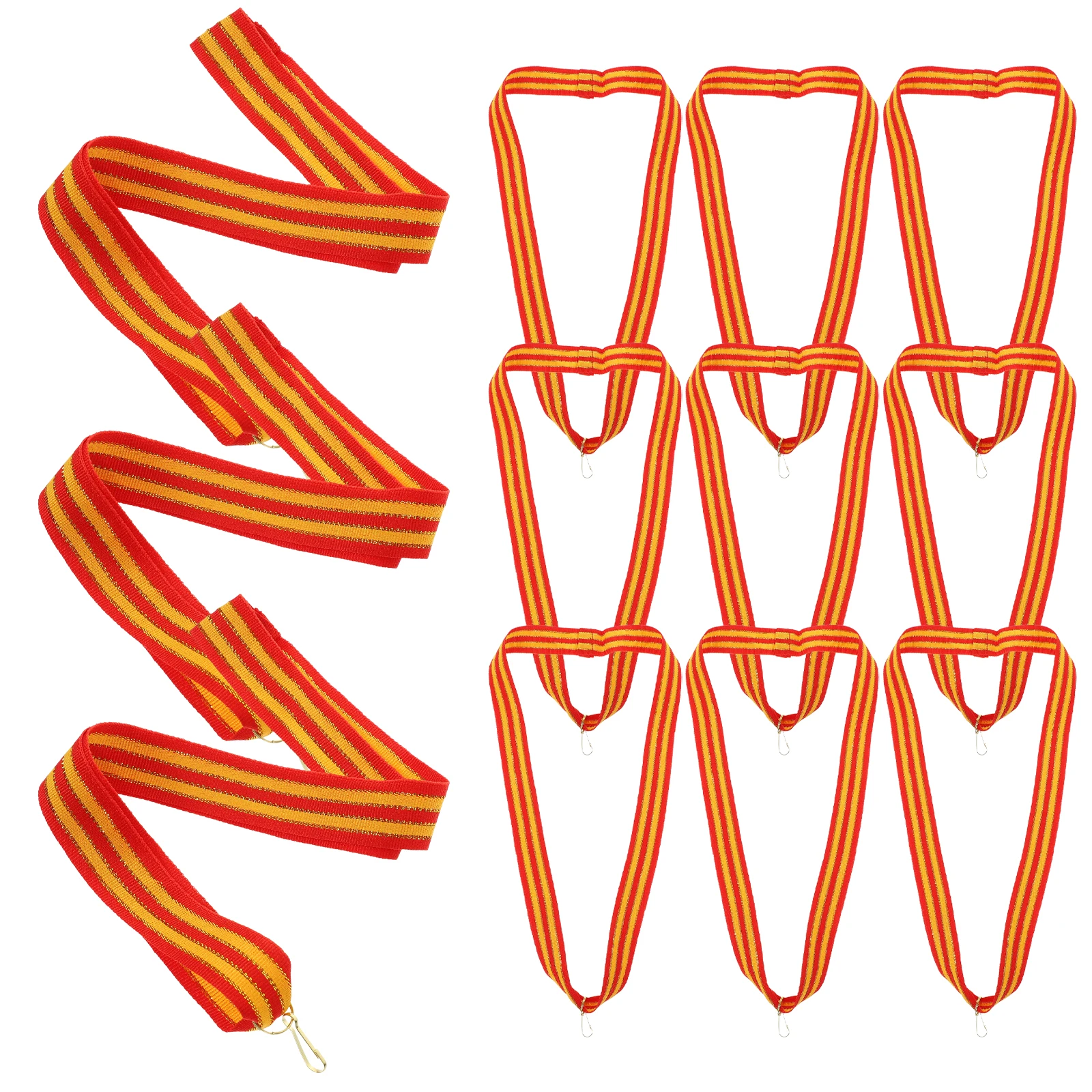 

12pcs Medal Triangle Hook Award Lanyard Sports Competition Party Favor Necklace Ribbon Medal Accessory