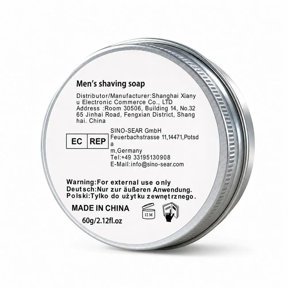 Men's Shaving Soap, Containing Mint Extract and Olive Fruit Oil. The Foam Is Thick and Fine, Making It Easy to Soften the Base o view 6