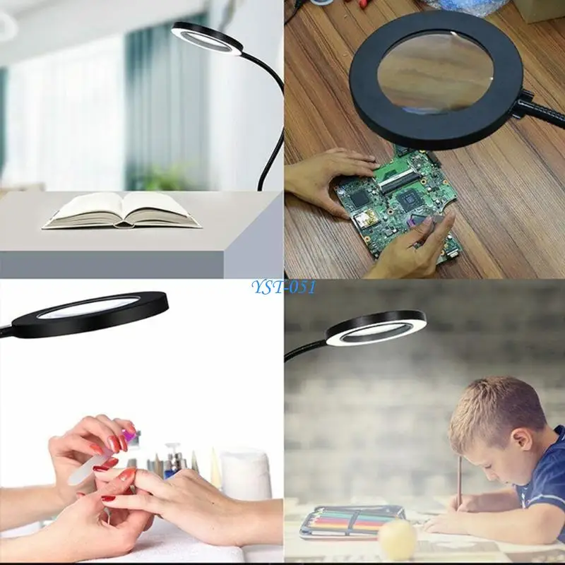

E15A 72PCS Led Light High Definition Glass Mirror 10X Light 360° Optical Glass Lens Lamp with Auxiliary