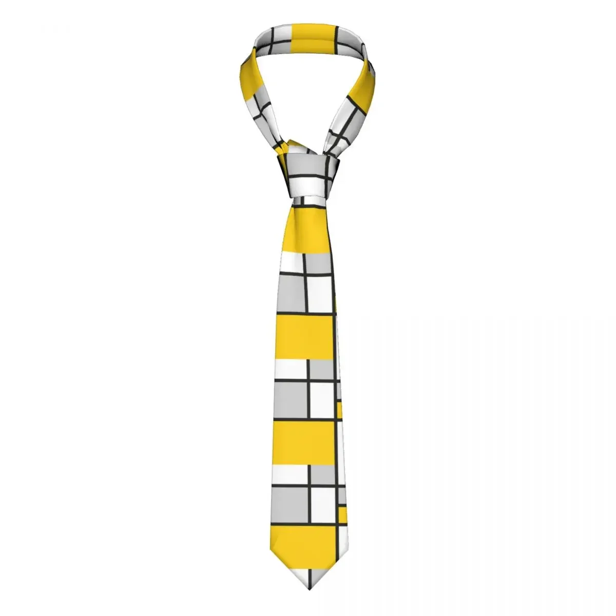 Abstract Art Necktie Men Women Casual Polyester 8 cm Classic Mondrian Geometric Neck Ties Mens Daily Wear Cravat Cosplay Props