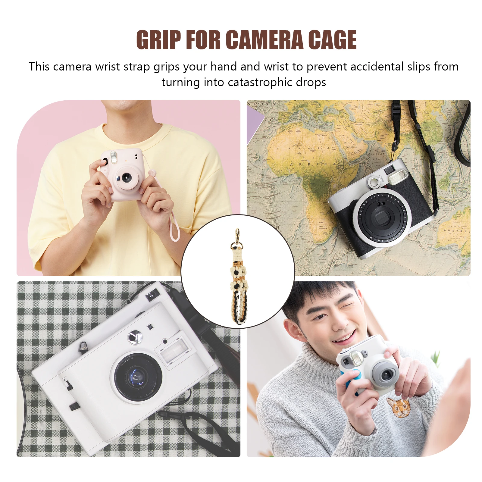 

Camera Wrist Strap Grip for Handle Mirrorless Woven Straps Rope Autumn Wristband
