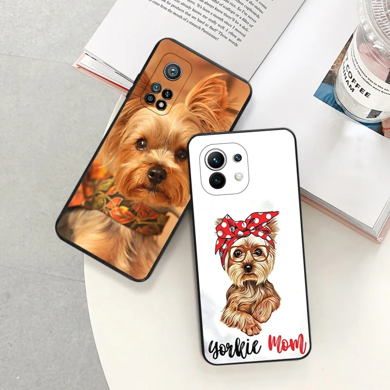 Soft Case for Redmi Note 11 11S 10 Lite 10S 12 12s Note11 Pro 5G 9 9T 8 8T 7 9S Yorkshire Terrier Dog Black Phone Cases Cover